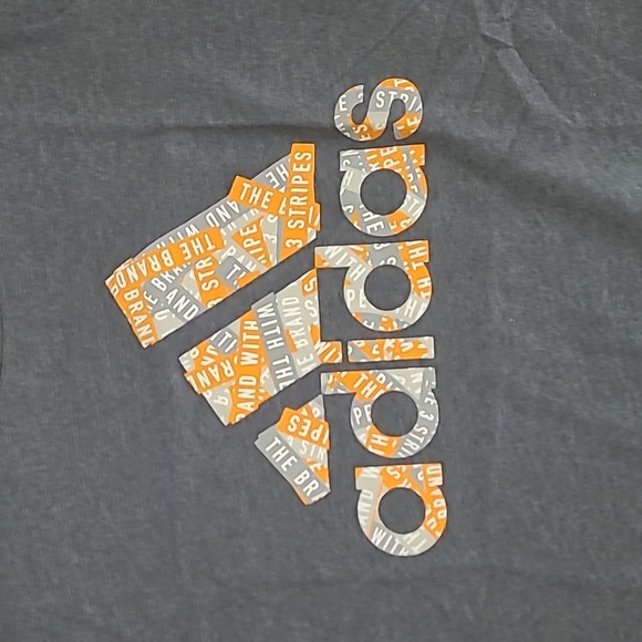 Adidas Grey T-Shirt with an Orange Logo size Medium (10-12) - Picture 2 of 4